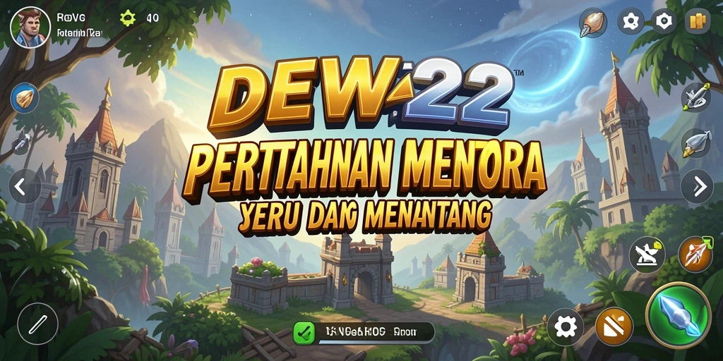 Screenshot gameplay DEWA22 dengan aksi Tower Defense yang seru.