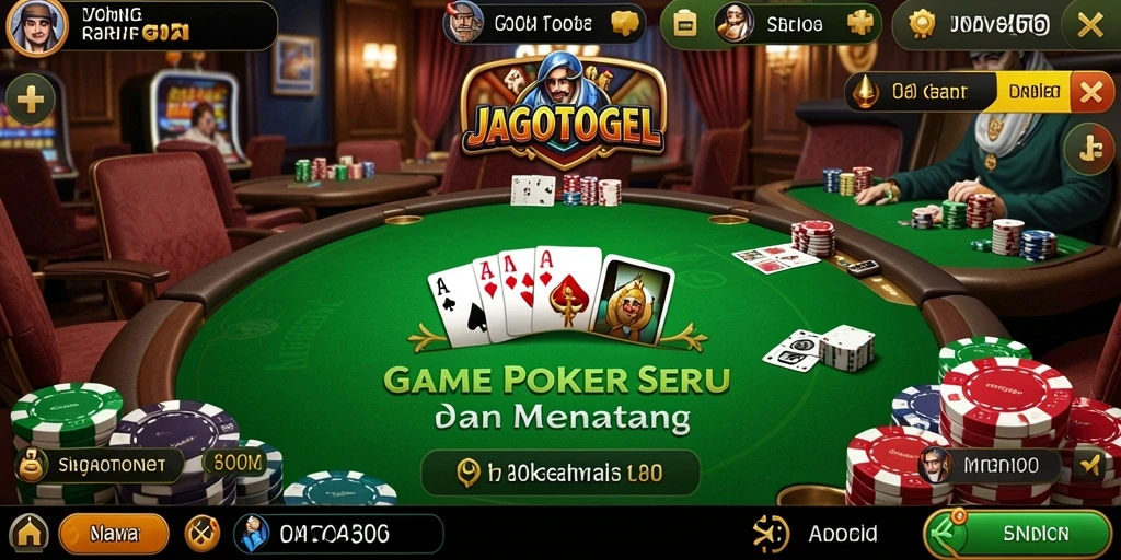 Tampilan gameplay seru dalam aplikasi JAGOTOGEL Poker.