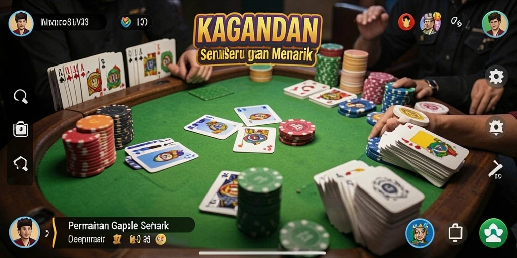 Tampilan antarmuka permainan Gaple KAGANDAN yang menarik dan interaktif.
