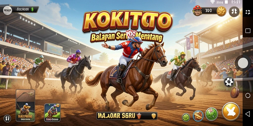 Tampilan gameplay KOKITOTO yang mendebarkan dalam balapan.