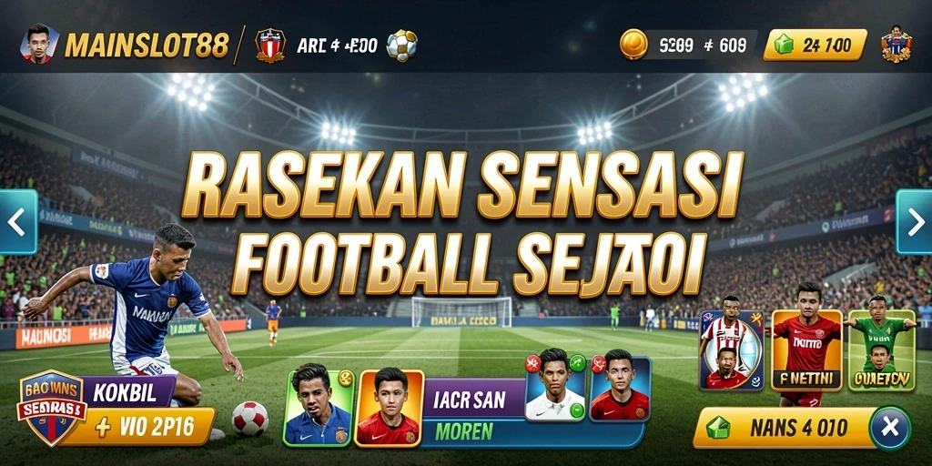 Screenshot gameplay MAINSLOT88 yang menampilkan momen seru dari pertandingan sepak bola.