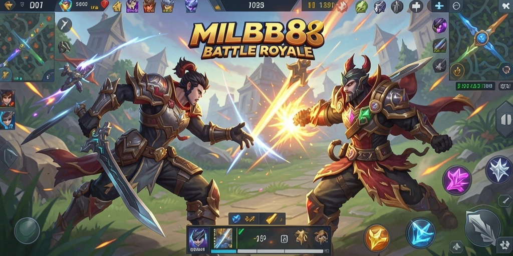 Screenshot gameplay MLBB8 dengan pertarungan Battle Royale yang mendebarkan.