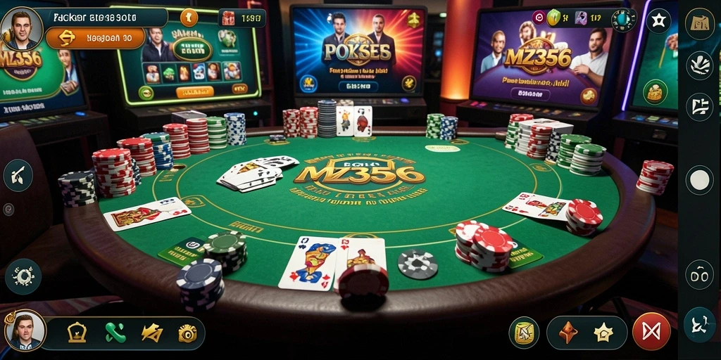 Tampilan gameplay mendebarkan dalam permainan Poker MZ356.