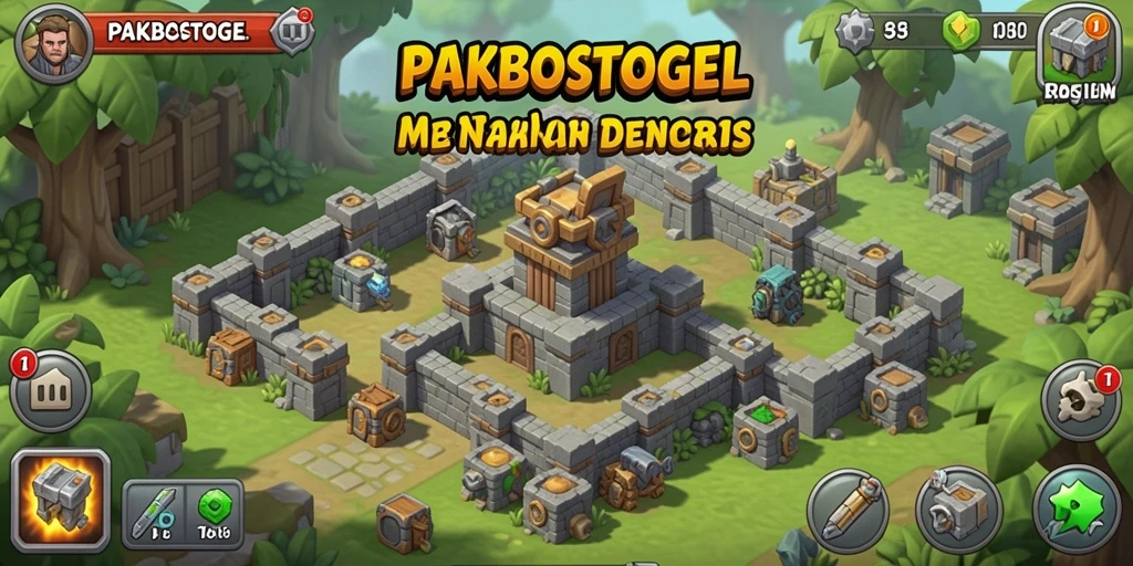 Tangkapan layar PAKBOSTOGEL menampilkan aksi seru dalam Tower Defense.