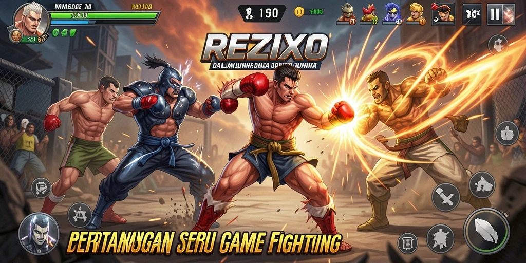 Gameplay seru di REZIXO yang memukau dengan pertarungan dinamis.