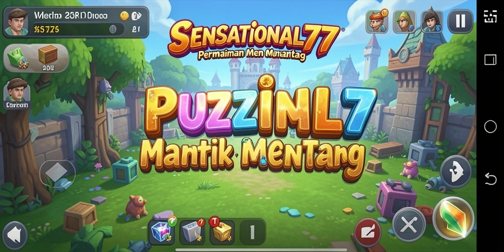 Screenshot gameplay SENSATIONAL77 dengan tantangan Puzzle yang menarik.