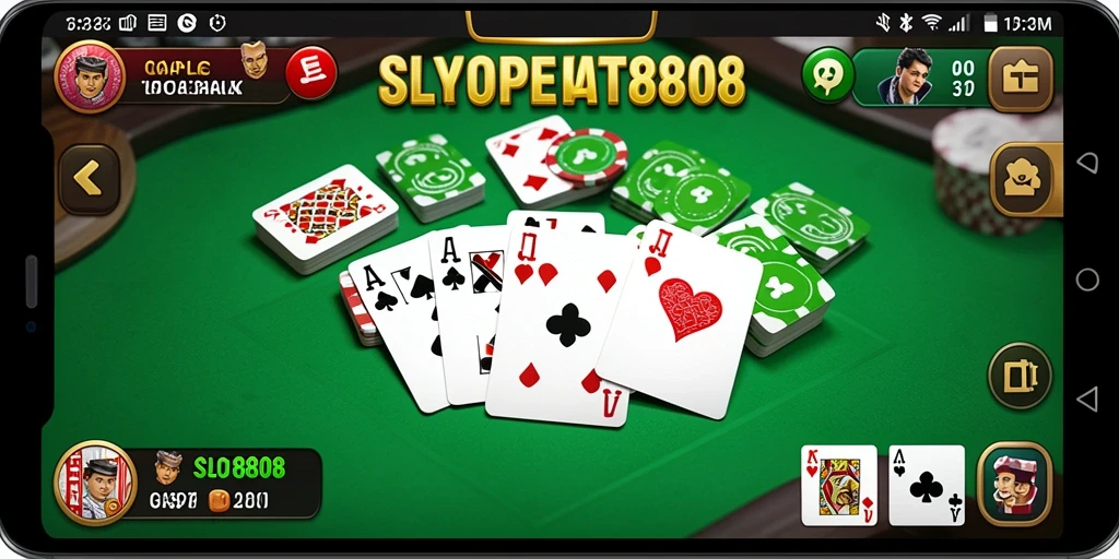Tangkapan layar menunjukkan antarmuka gameplay Gaple yang menarik.