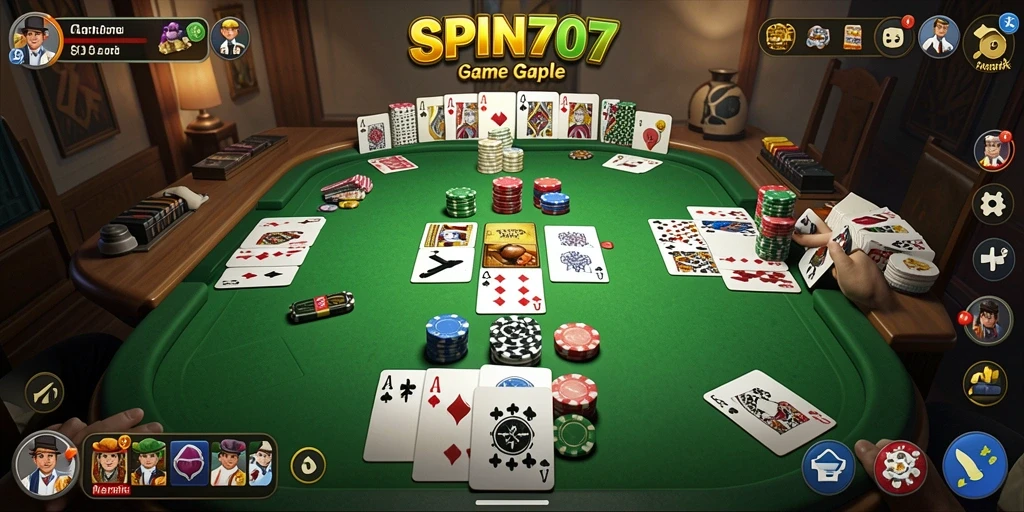 Tampilan gameplay Gaple yang seru dan interaktif di SPIN707.