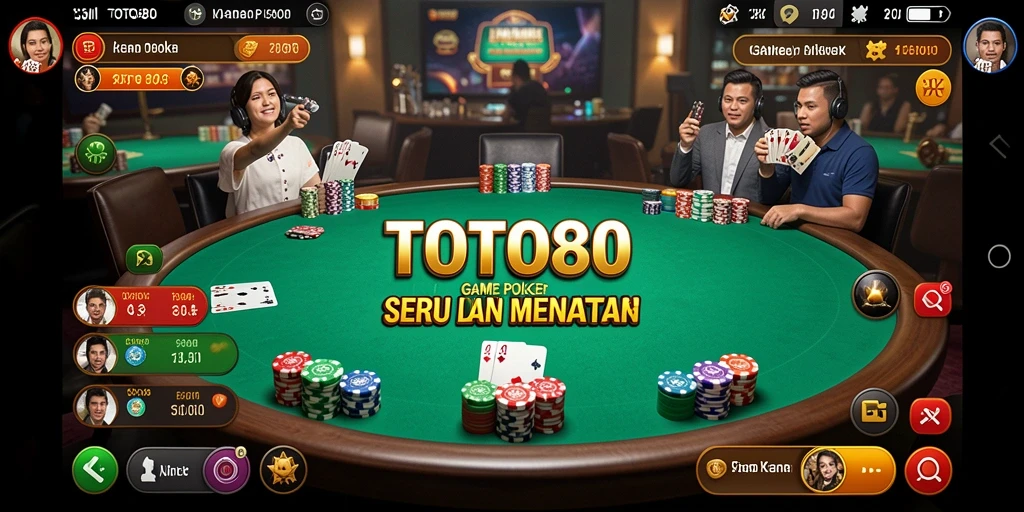 Screenshot gameplay TOTO80 yang menggambarkan serunya permainan Poker.