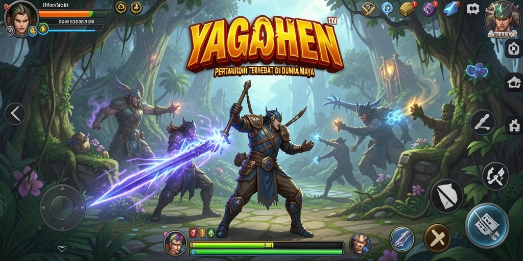 Screenshot gameplay YAGAOHEN menampilkan pertarungan yang mendebarkan dan karakter unik.